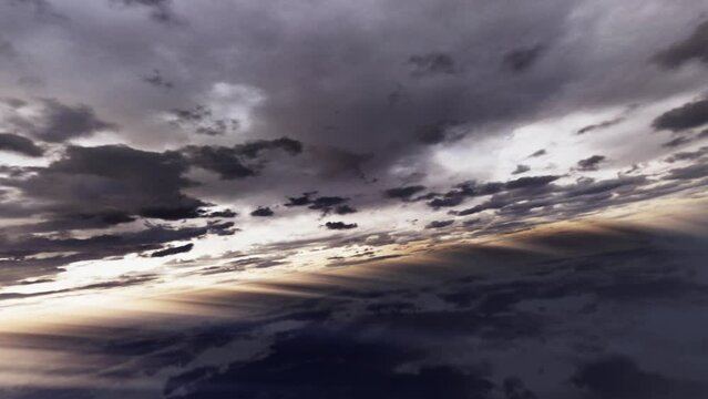 Fast Fighter Jet Flyby wth Incredible Sunrise Lighting and Light Rays in Cloudscape 4K