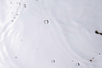 Underwater bubble texture on white background. Water with bubbles. Air bubbles underwater