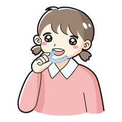 マウスピース　子どもの歯科矯正器具のイラスト