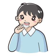 Obraz premium 子どもの歯科矯正器具のイラスト