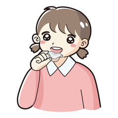 子どもの歯科矯正器具のイラスト