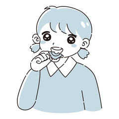 子どもの歯科矯正器具のイラスト