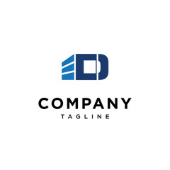 Letter D box container logo vector combination