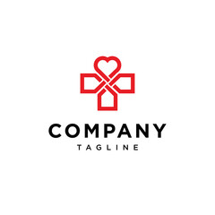 Obraz premium Love Health icon vector logo template
