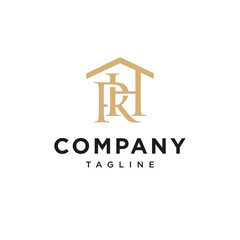 R and H letter House logo vector template