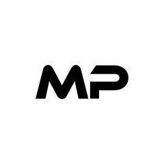 MP letter logo design with white background in illustrator, vector logo modern alphabet font overlap style. calligraphy designs for logo, Poster, Invitation, etc.