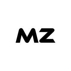 MZ letter logo design with white background in illustrator, vector logo modern alphabet font overlap style. calligraphy designs for logo, Poster, Invitation, etc. - obrazy, fototapety, plakaty