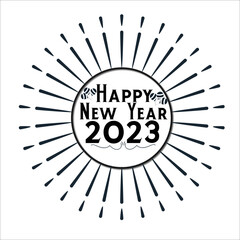 Happy new year 2023 logo design. Isolated on white background