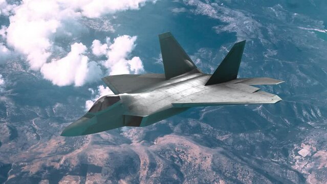 Military Fighter Jet Flies Down to Camera Before Maintain Course Over Rocky Landscape 4K