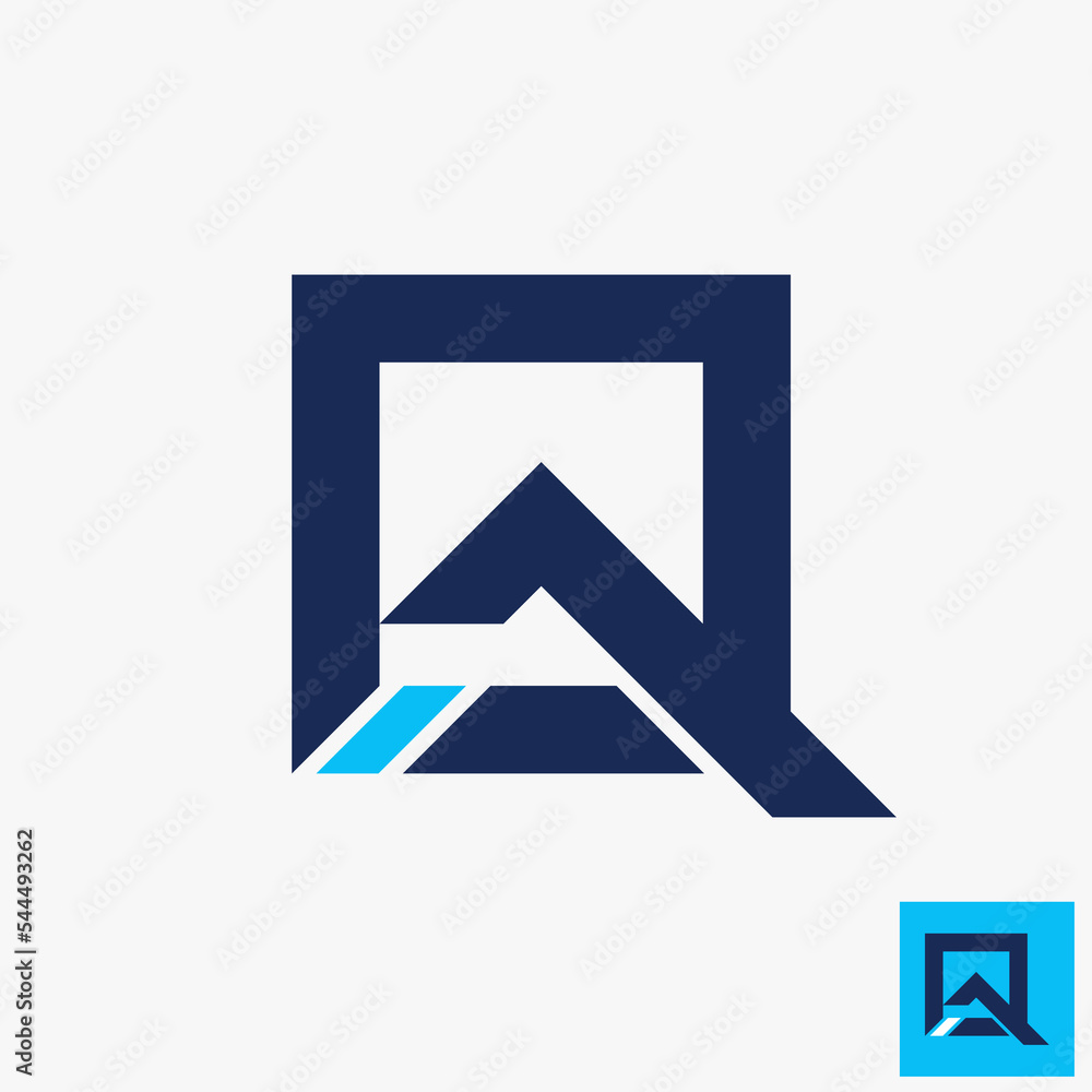 Poster simple and unique letter or word q font in creative rectangle square image graphic icon logo design 