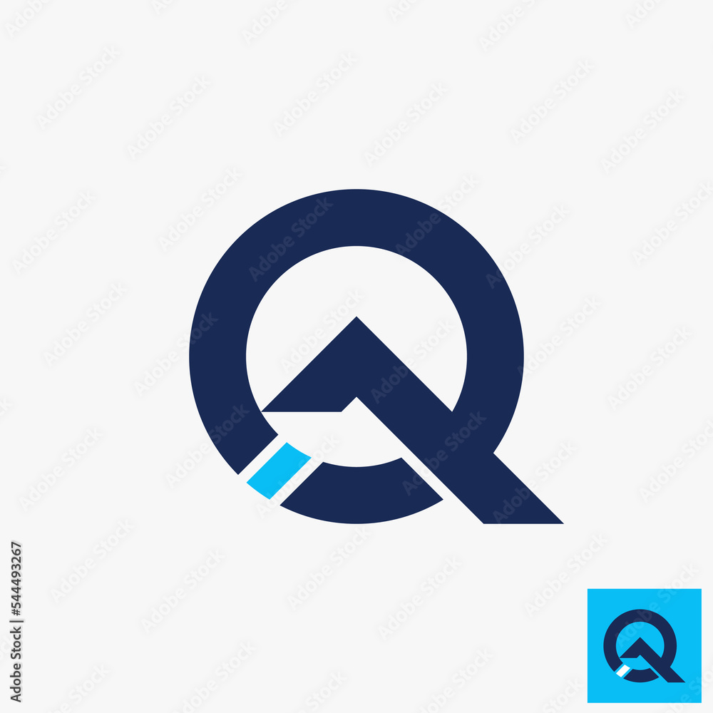 Poster simple and unique letter or word q font in creative circle line image graphic icon logo design abstr