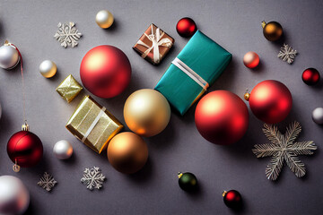 �hristmas decorations, present, Christmas balls, 