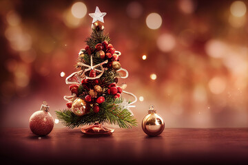 New Year's decorations, Christmas balls, xmas tree branch 