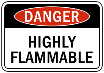 flammable material sign and label