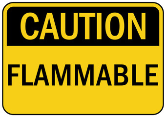 flammable material sign and label