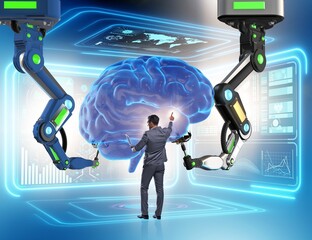 Artificial intelligence concept with businessman