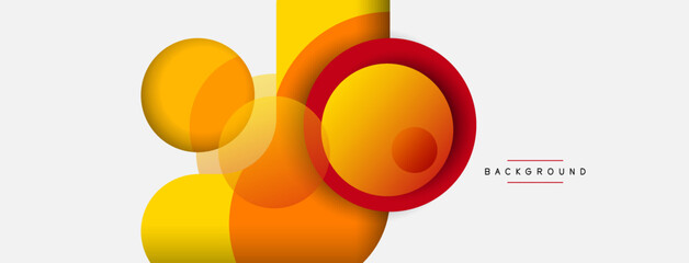 Vector round shapes circles minimal geometric background. Vector illustration for wallpaper banner background or landing page