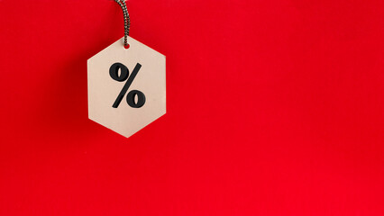 Black friday. Sale tag on the red background