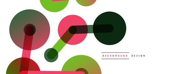 Line points connections geometric abstract background. Circles connected by lines. Trendy techno business template for wallpaper, banner, background or landing