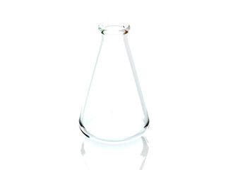flask on white background. Laboratory glassware. 3D rendering (Hight Resolution 3D Image)