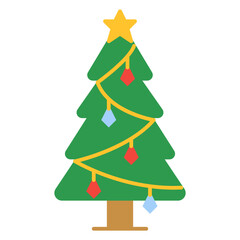 pine tree flat icon