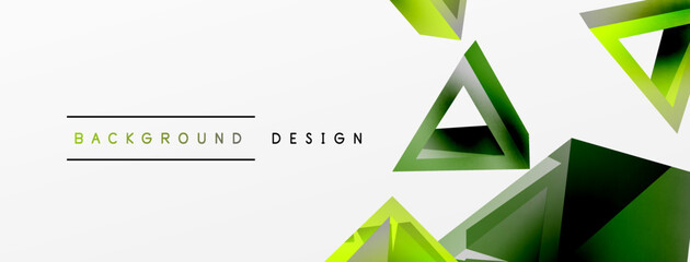 Triangle abstract background. 3d vector basic shape technology or business concept composition. Trendy techno business template for wallpaper, banner, background or landing