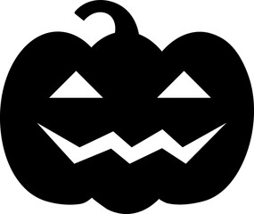 Jack O Lantern, Halloween pumpkin icon on white background
