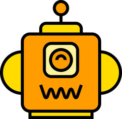 funny robot head icon illustration