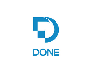 Blue D Letter Logo with Modern Design
