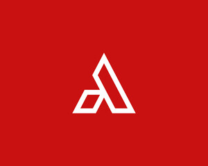 Red and White A Letter Logo for Bold Branding, A striking logo featuring the letter "A" in red and white, ideal for bold and dynamic brands.