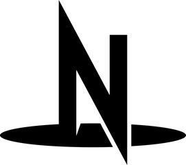 Sleek Black and White N Letter Logo for Modern Brands, A sophisticated logo featuring the letter "N" in a black and white color scheme, suitable for a variety of modern brands.