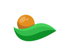 Fresh Fruit Logo with Green Background for Organic Brands, A vibrant and fresh logo featuring a fruit with a green background