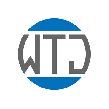 WTJ letter logo design on white background. WTJ creative initials circle logo concept. WTJ letter design.