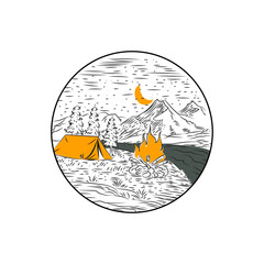 Mountain logo design template vector illustration.