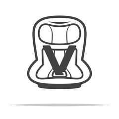 Baby car seat icon transparent vector isolated