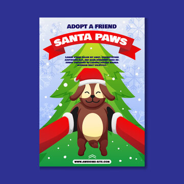 Santa Paws Adoption Poster Template