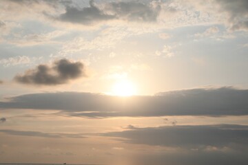 Picturesque view of sunset with beautiful clouds