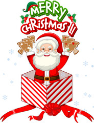 Santa Claus and Christmas gift box