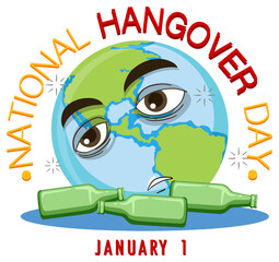 Obraz premium National Hangover Day Banner Design