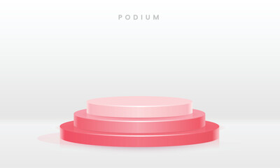 Orange display podium