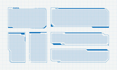 Hud frame futuristic game target borders scifi empty banners for text