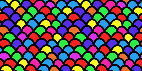 Abstract color scales. Seamless scale pattern. Fish scale colorful texture. © flexelf
