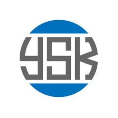 YSK letter logo design on white background. YSK creative initials circle logo concept. YSK letter design.