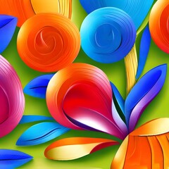 Spectacular pastel template of flower designs with leaves and petals. Natural blossom artwork features with multicolor and shapes.