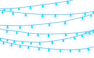decorative twinkling lights for christmas, for the christmas tree. which is isolated on a...