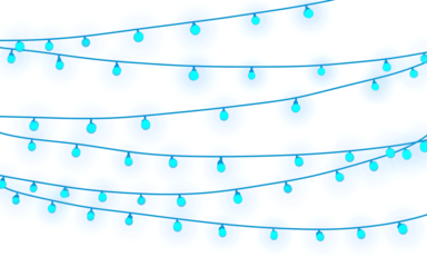 decorative twinkling lights for christmas, for the christmas tree. which is isolated on a transparent background png