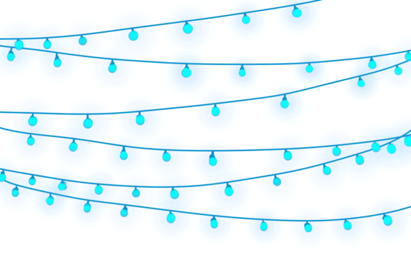 decorative twinkling lights for christmas, for the christmas tree. which is isolated on a transparent background png