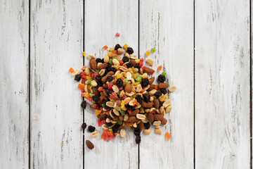 nut mixture on a light background