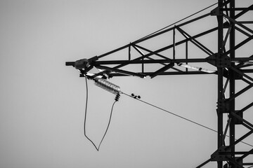 Lattice-type tower as a part of high-voltage overhead power line