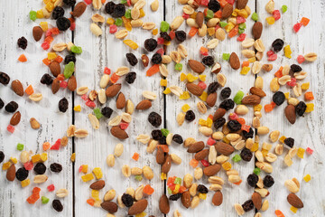 nut mixture on a light background